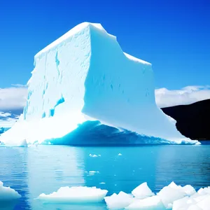 Majestic Arctic Glacier Reflection on Snowy Lake