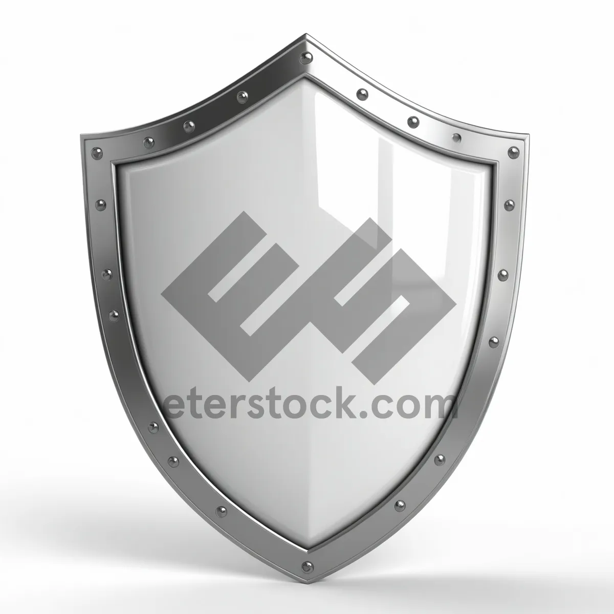 Picture of Shiny metal shield emblem with heart symbol