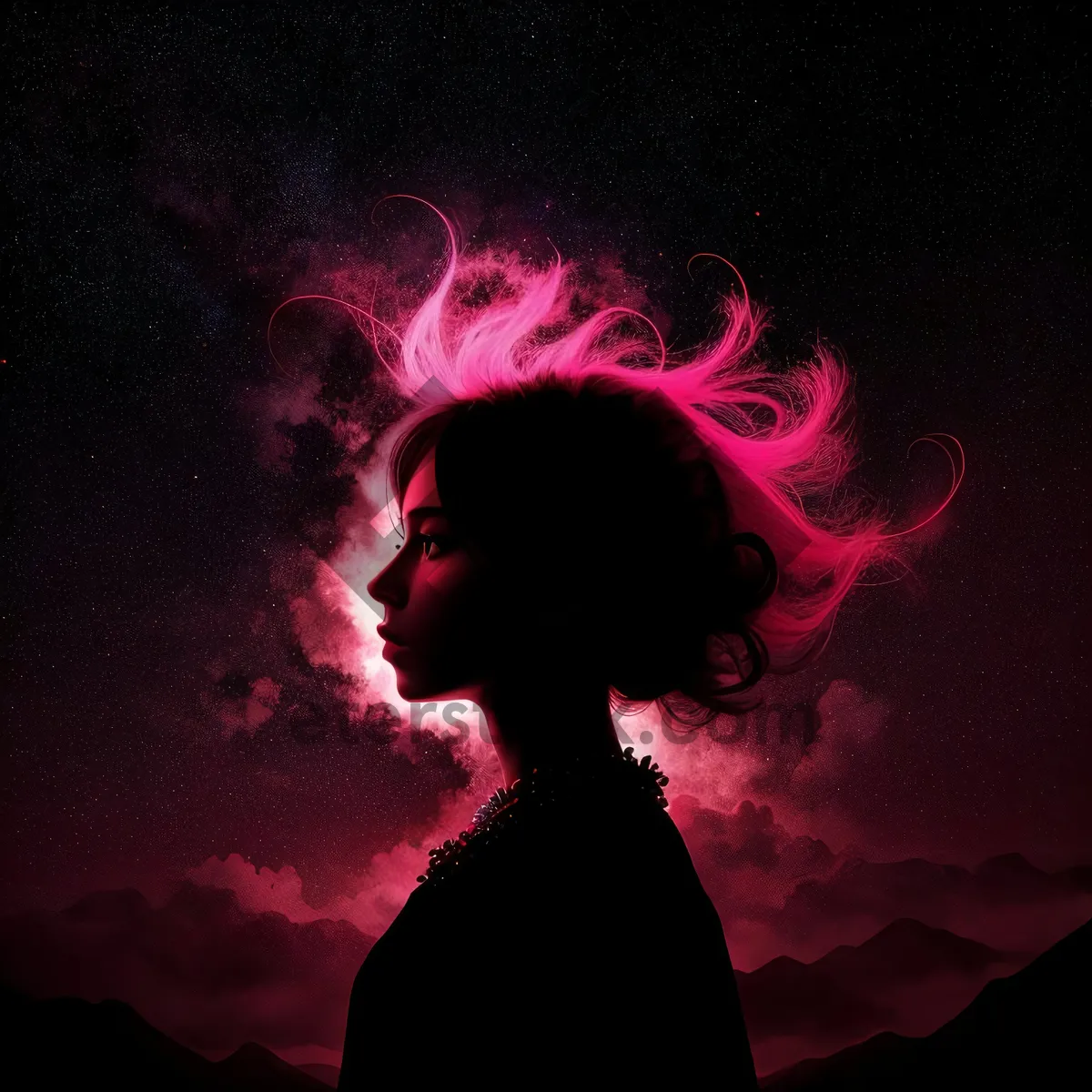 Picture of Black Fractal Flame Energy Spiral Design