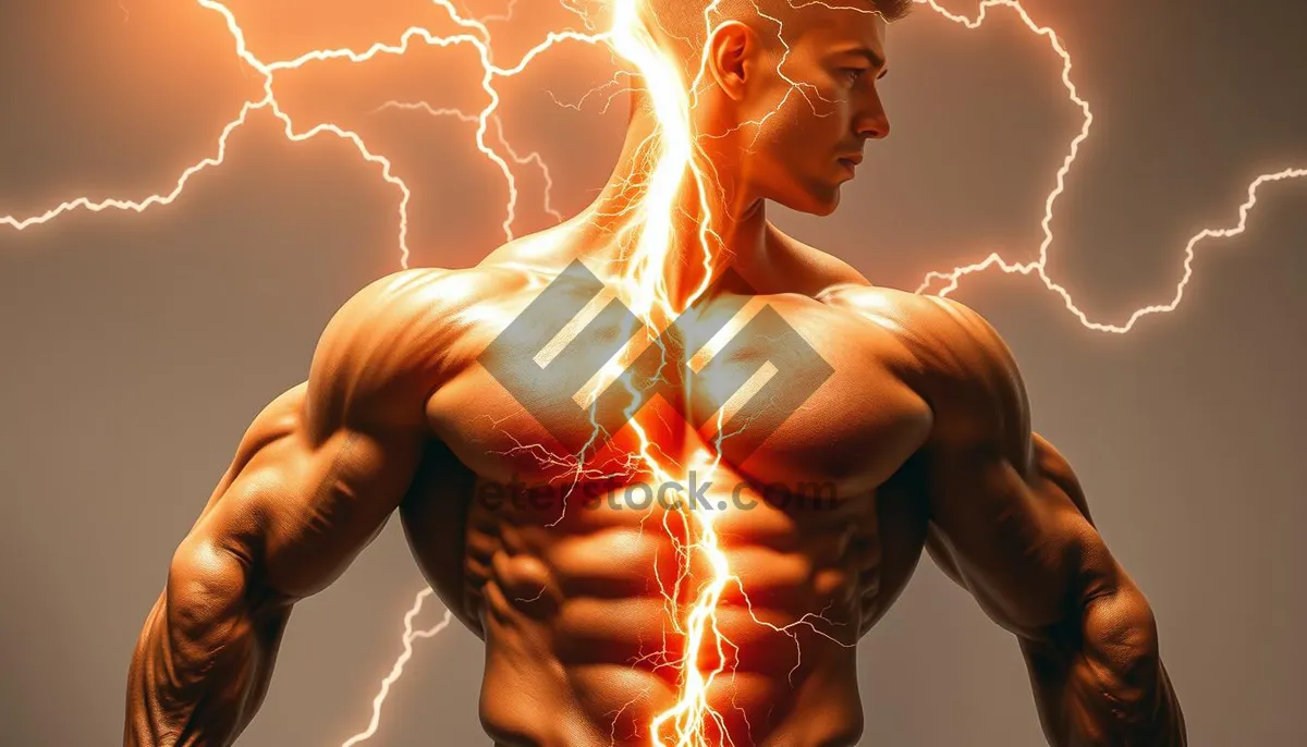 Picture of Hot Bodybuilder with Flaming Abs