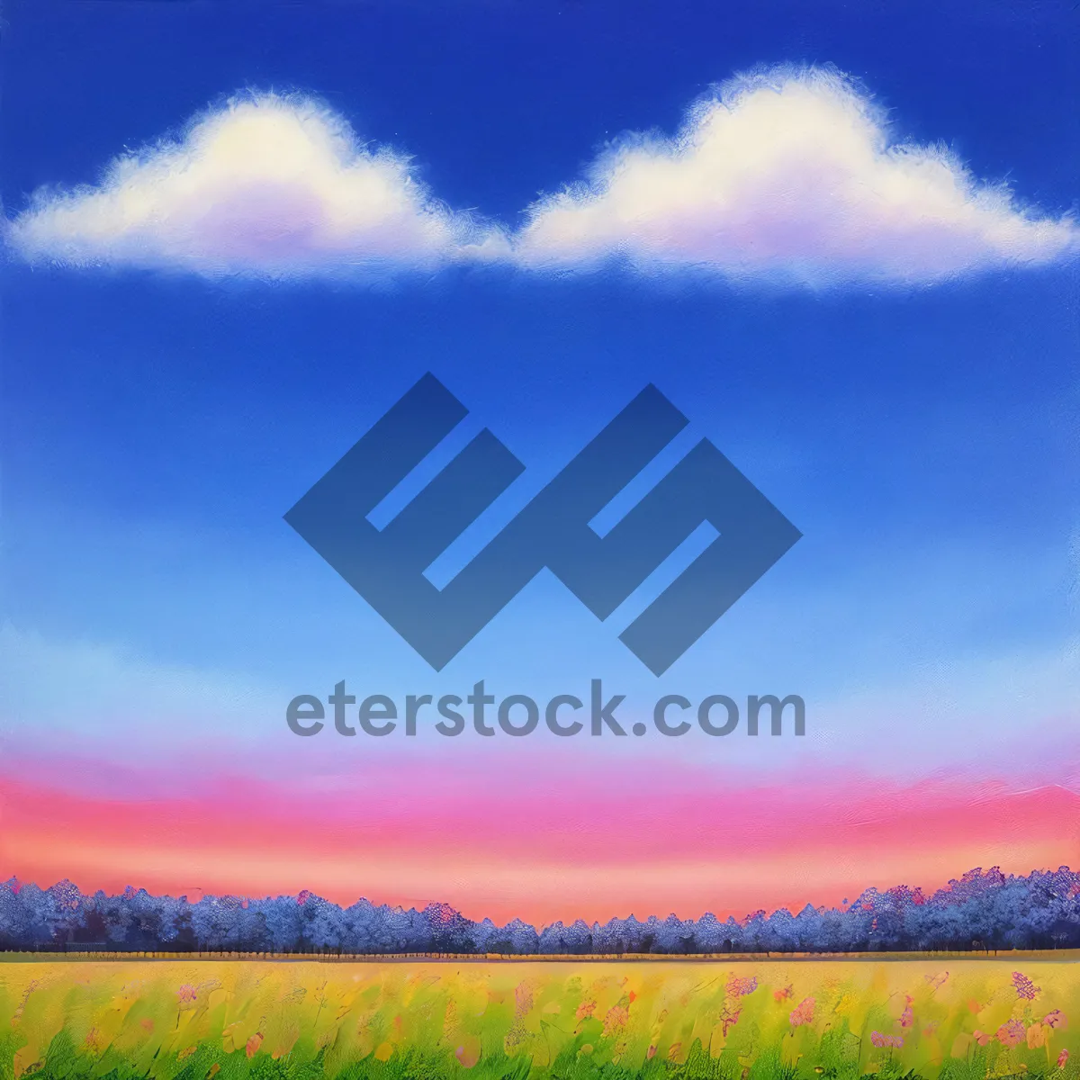 Picture of Serene countryside landscape under clear blue skies