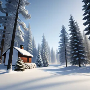 Frosty Winter Wonderland: Majestic Snow-Covered Mountain Landscape