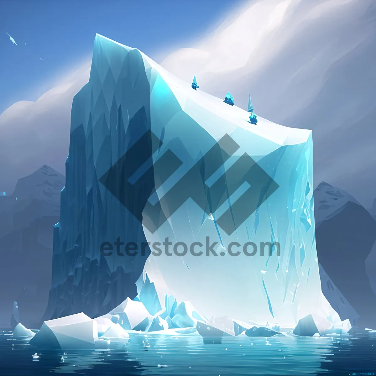 Picture of Ethereal Arctic Glacier amidst Icy Mountains