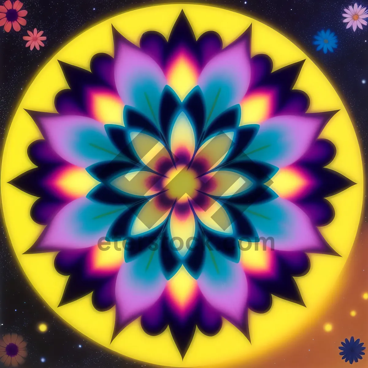 Picture of Vibrant Healing Starburst: Colorful Cosmic Design