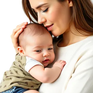 Happy Family Portrait with Pretty Smiling Baby Boy