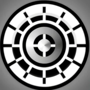 Glossy Metal Circle Button Icon - Modern Design