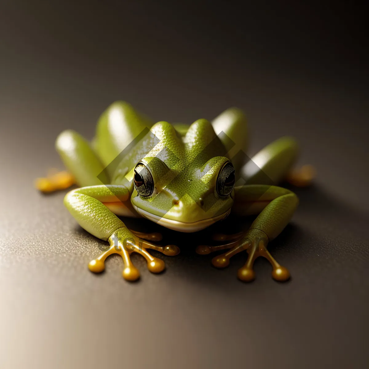 Picture of Vibrant Eyed Tree Frog Amidst Leafy Wildlife