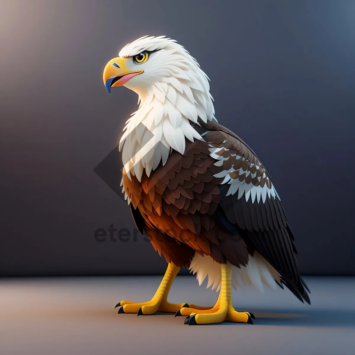 Picture of Majestic Bald Eagle with Piercing Yellow Eyes