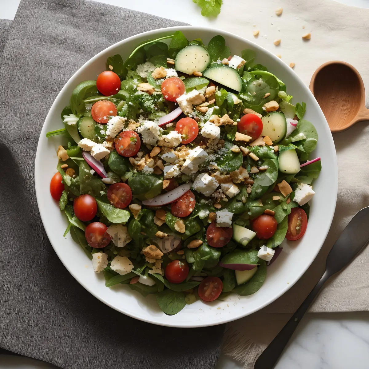 Picture of Fresh and Healthy Bean Salad with Vegetables