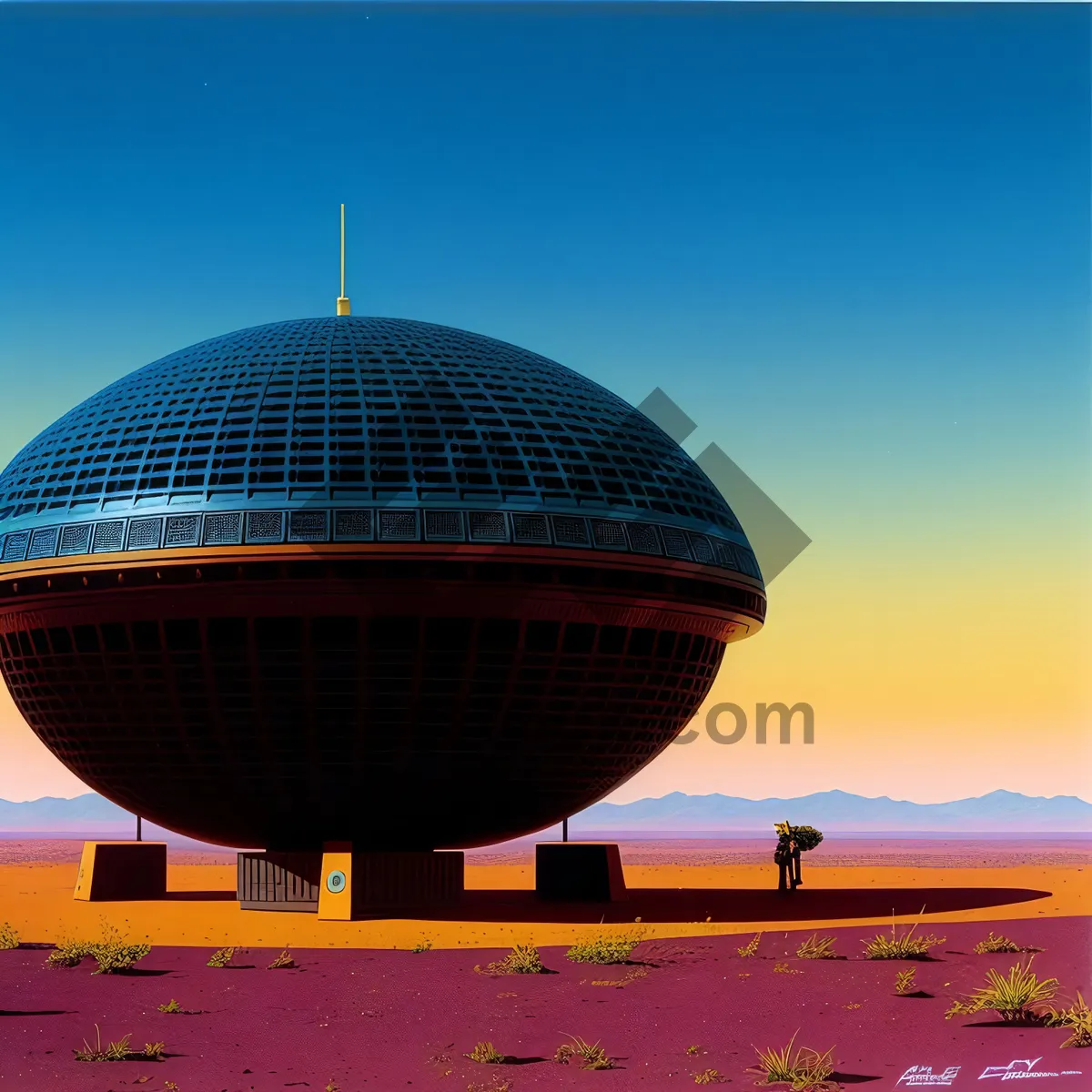 Picture of Majestic Mosque Dome Against Heavenly Cityscape