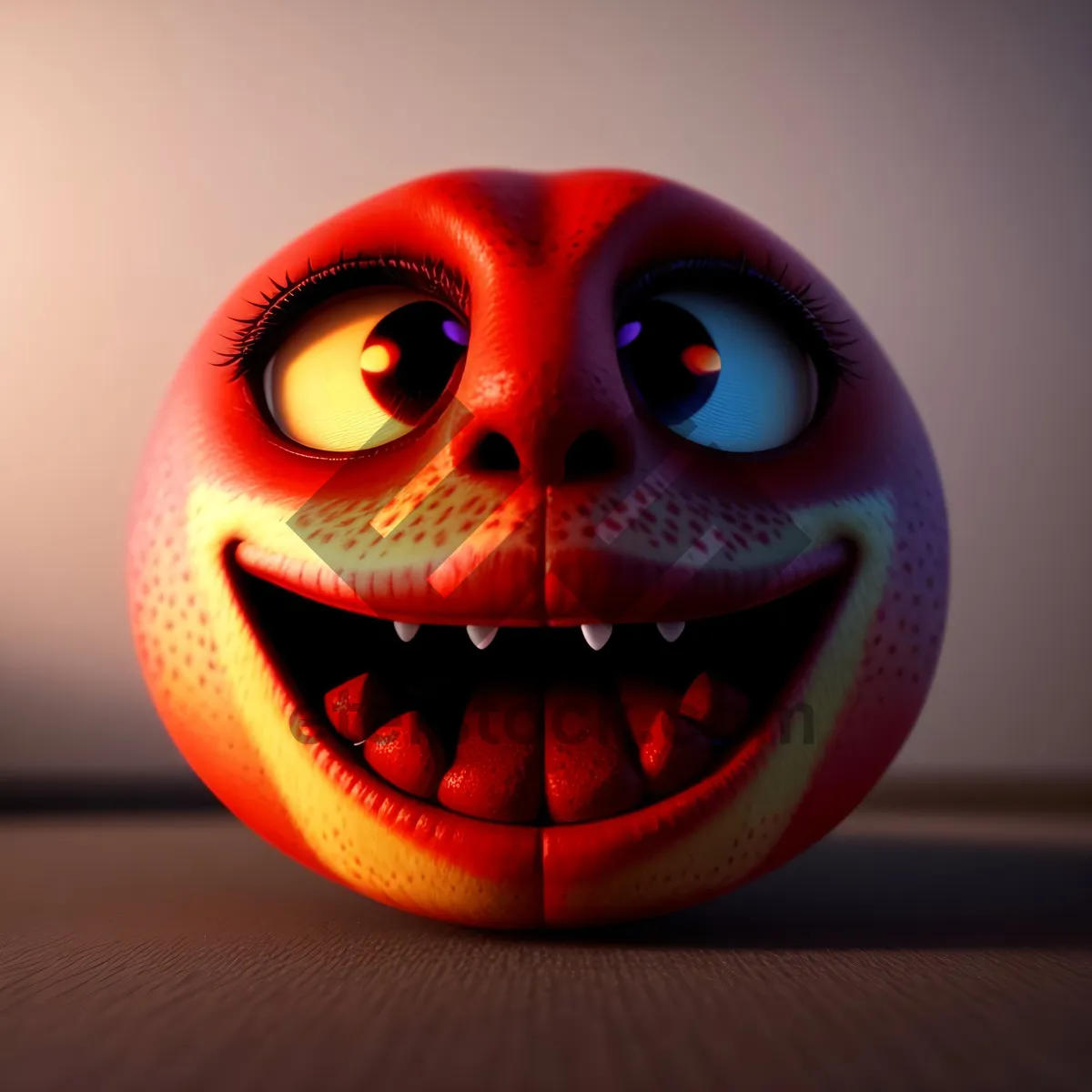 Picture of Spooky Halloween Jack-o'-Lantern Grinning in Darkness