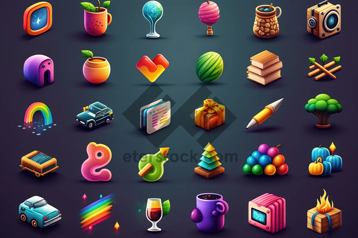 Picture of Colorful Graphic Design Icon Set Collection