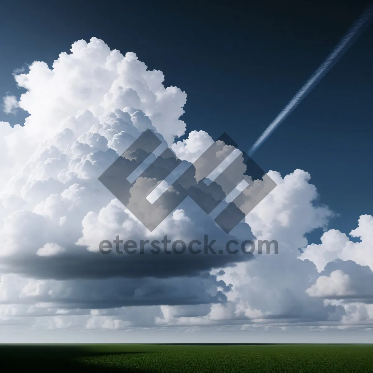 Picture of Vivid Cloudscape with Sunlight and Fluffy Cumulus Clouds