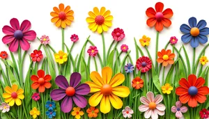 Floral Garden Wallpaper with Orange and Yellow Blooms