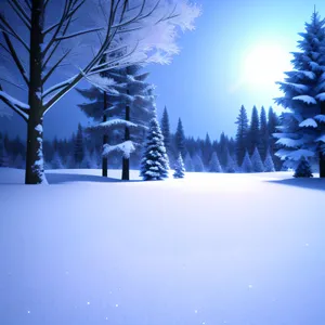 Snow-covered Evergreen Forest in Winter Wonderland