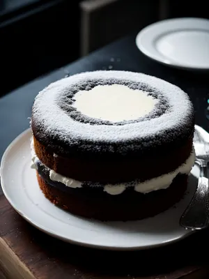 Delicious Chocolate Cake with Coffee and Cream