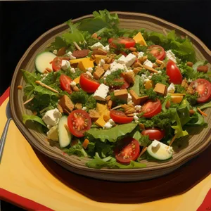 Fresh Gourmet Salad with Nutrient-Rich Vegetables and Cheese