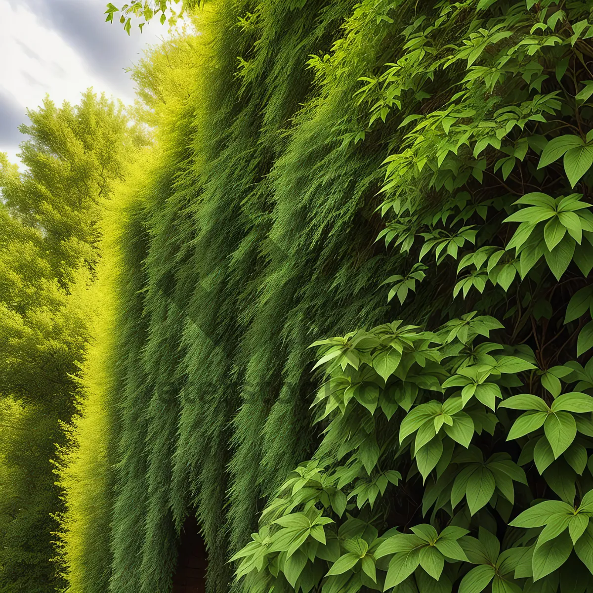 Picture of Lush Jungle Landscape: Willow Leaf in Summer