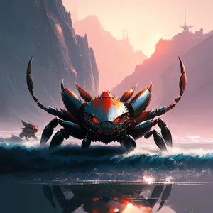 Crustacean Majesty: King Crab and Rock Crab Encounter