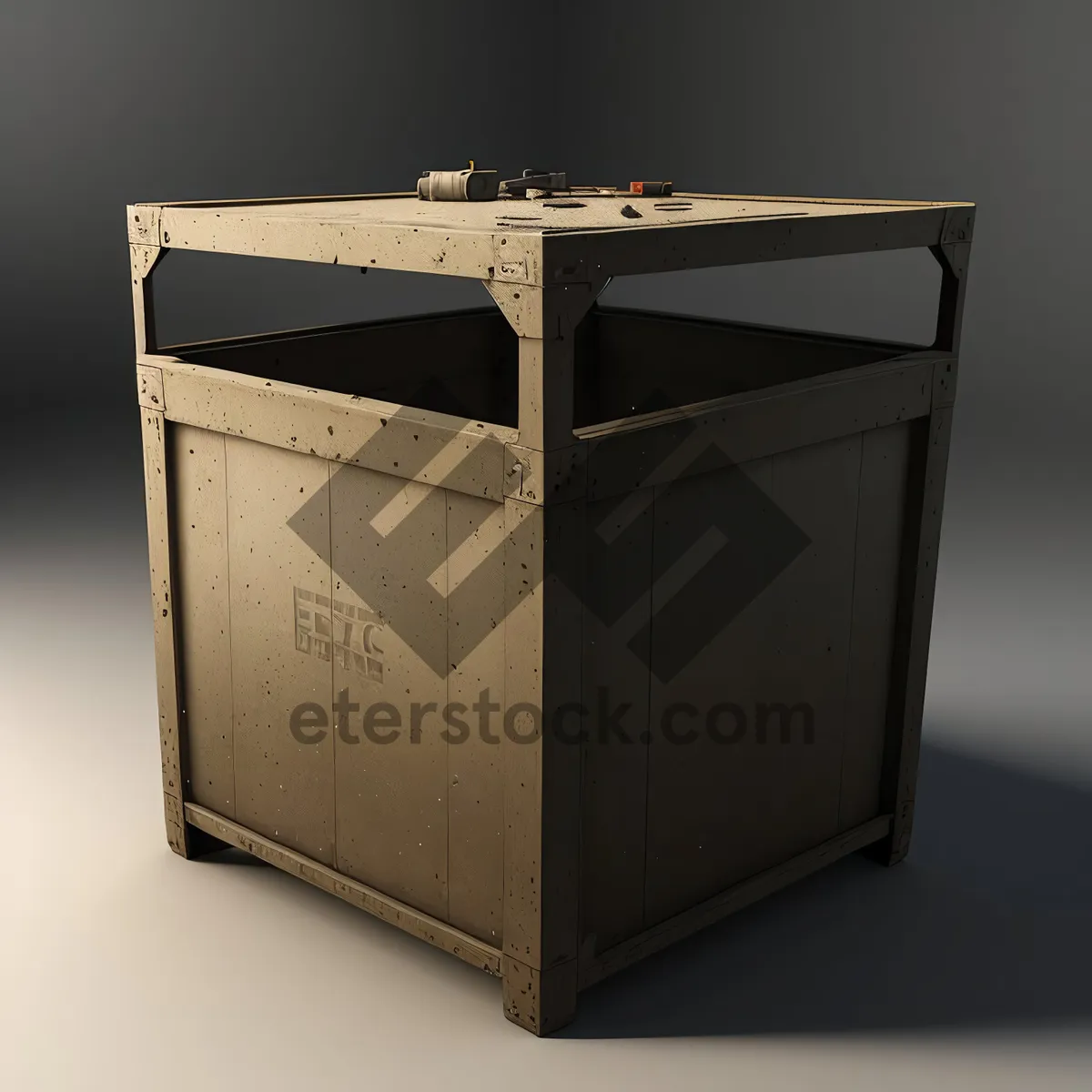 Picture of Brown 3D Storage Crate Box Package