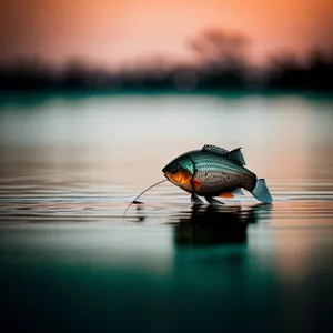 Sunset Reflections on the Ocean: Fisherman's Boat