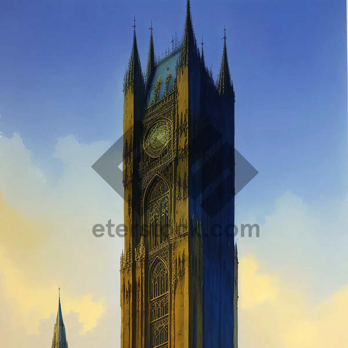 Picture of Iconic London Clock Tower in City Skyline