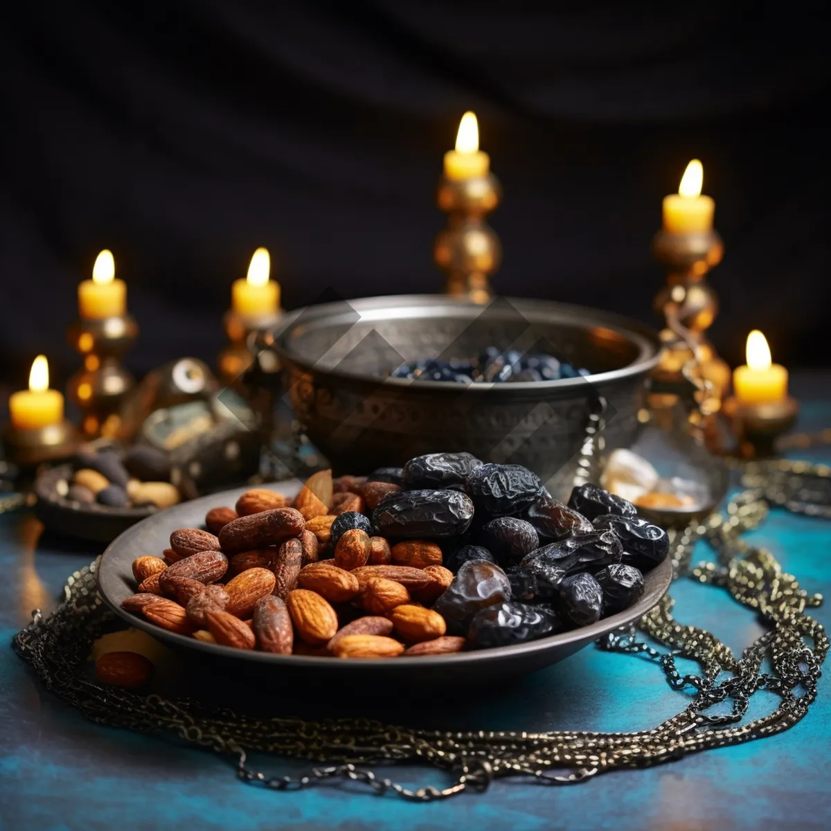 Picture of Coffee and candles on golden bangle