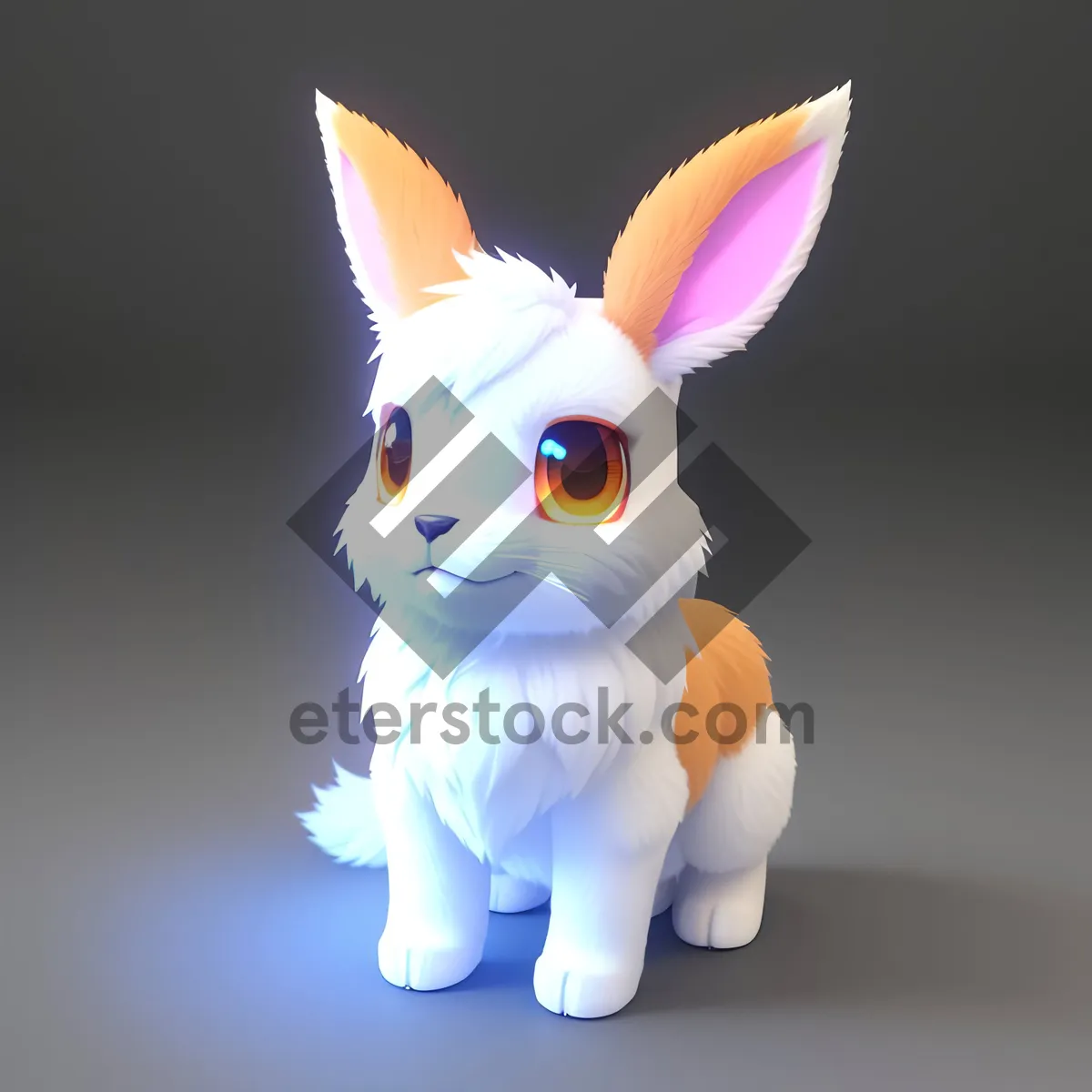 Picture of Cute Easter Bunny Toy with Fluffy Fur