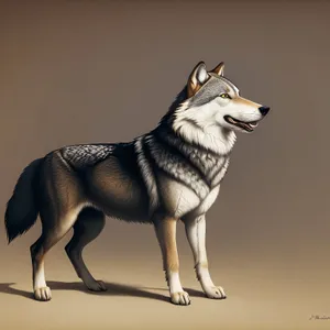 Furry Canine Portrait: Majestic Malamute Husky with Piercing Eyes