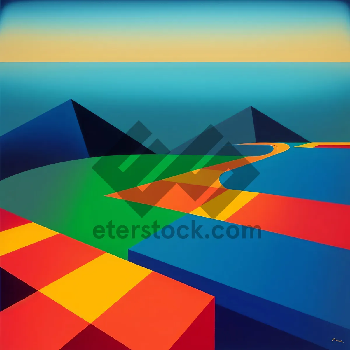 Picture of Abstract Flag Symbol in Graphic Design