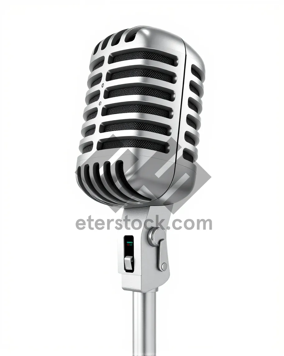 Picture of Vintage microphone on stage for live performance.