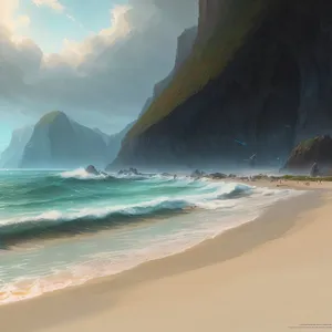 Serene Seascape: Tropical Beach Paradise with Crystal Clear Waters