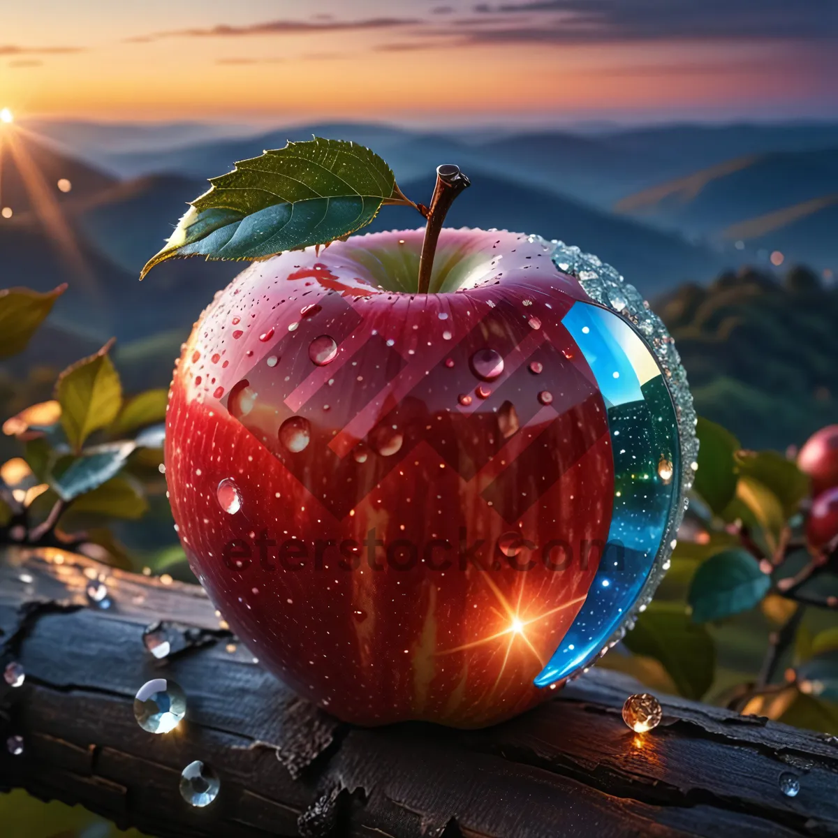 Picture of Healthy Snack: Ripe Red Delicious Apple