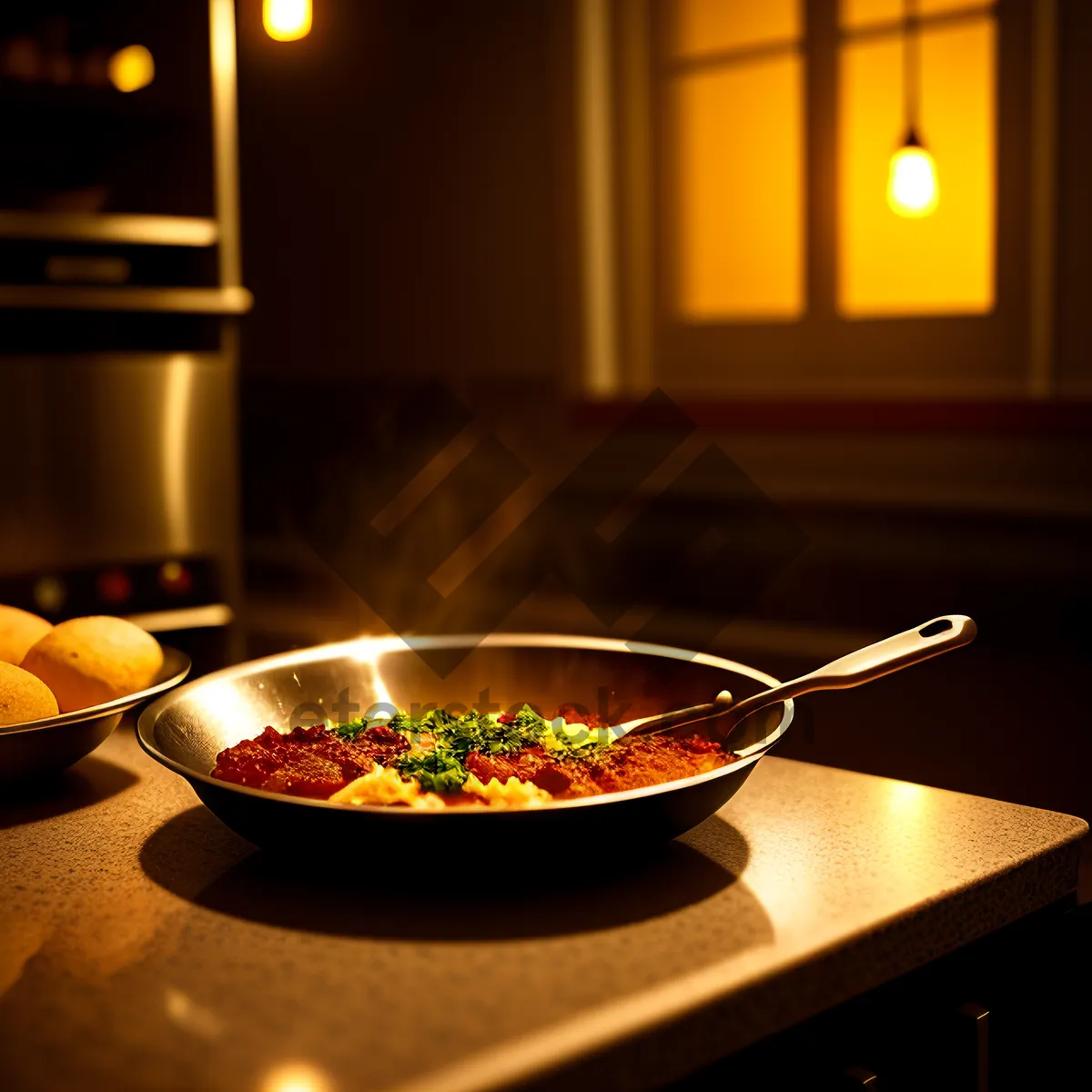 Picture of Flame-lit cooking essentials: Candle, Wok & Pan