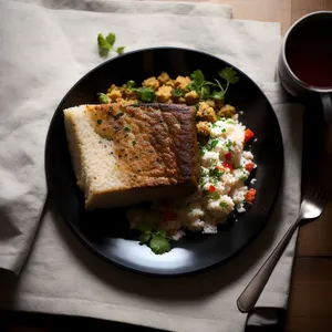 Delicious gourmet salad with grilled beef and vegetables