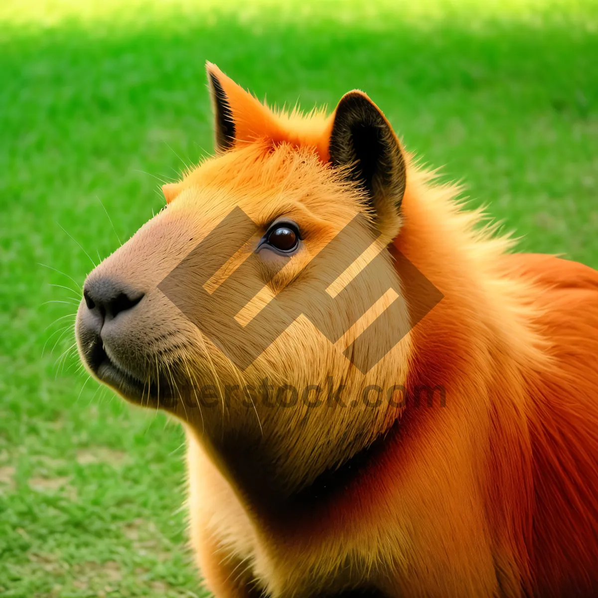 Picture of Brown Horse Galloping in Rural Meadow