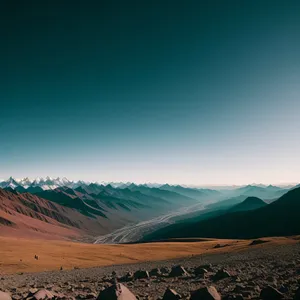 National Desert Highland Landscape with Majestic Mountain