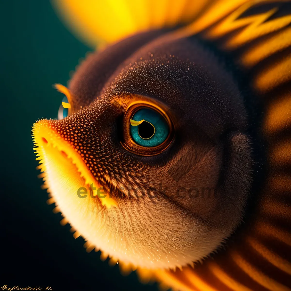 Picture of Gilded Aquatic Beauty - Tropical Fish Swimming in an Aquarium