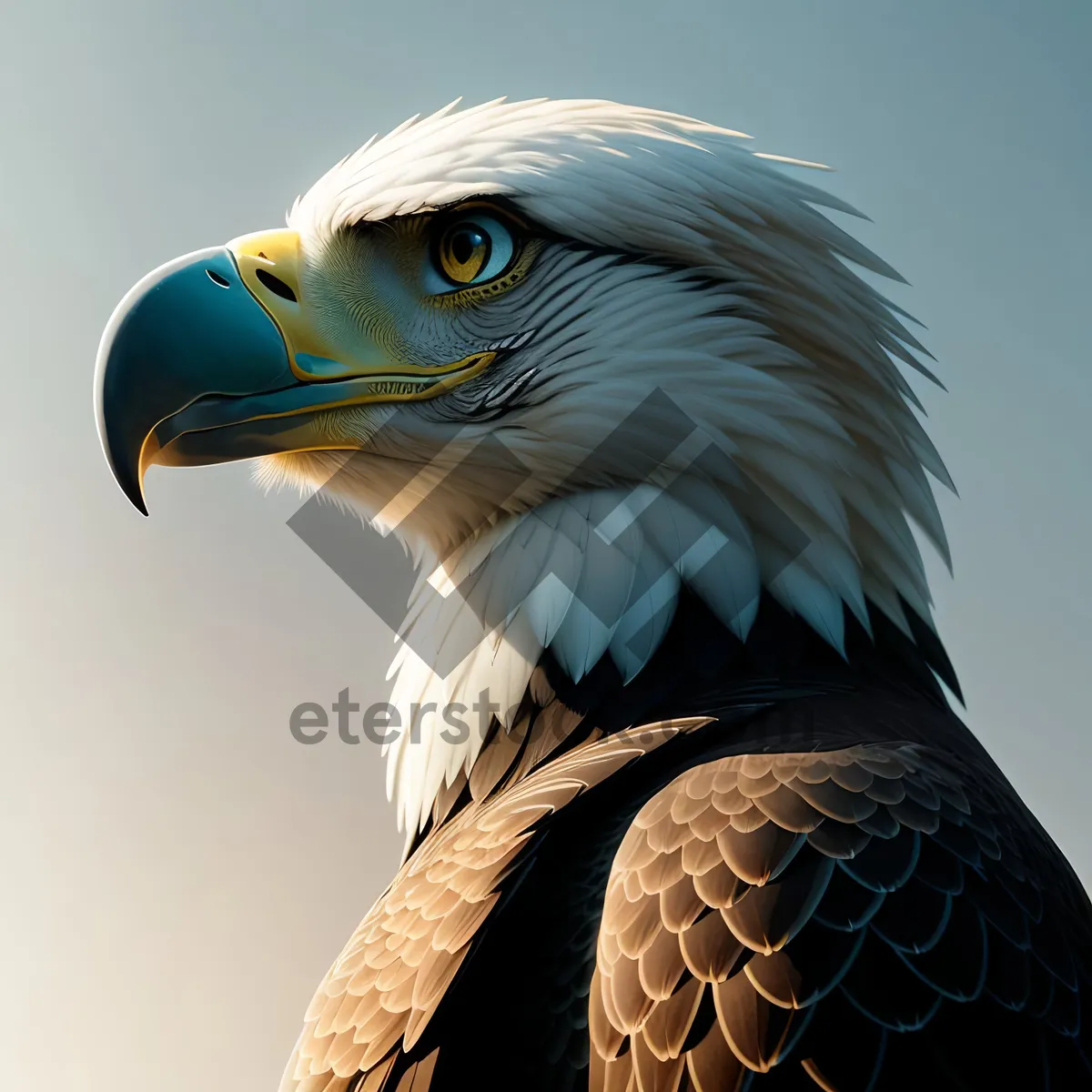 Picture of Magnificent Bald Eagle spreads its wings.