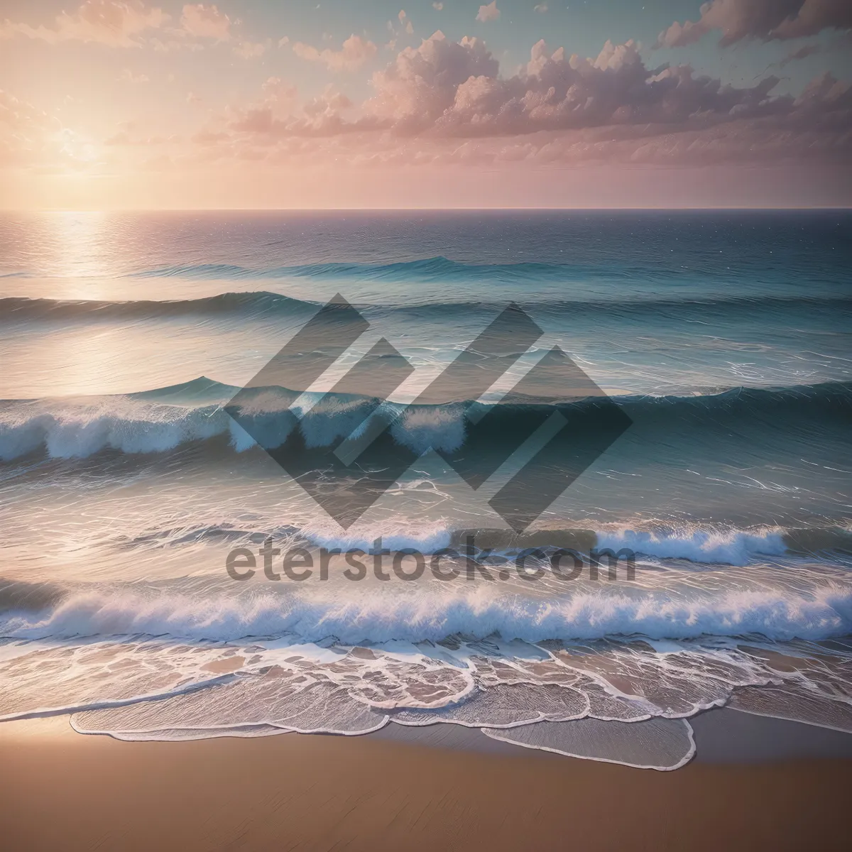 Picture of Breathtaking Sunset Over Tropical Beach