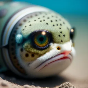 Puffer Bird in Mask: Eye-Catching Portrait with Beak Covering