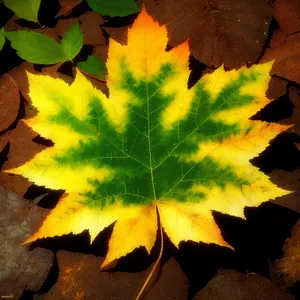 Vibrant Fall Foliage in Maple Forest