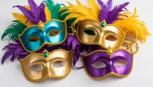 Venetian Lady in Mysterious Carnival Mask Art