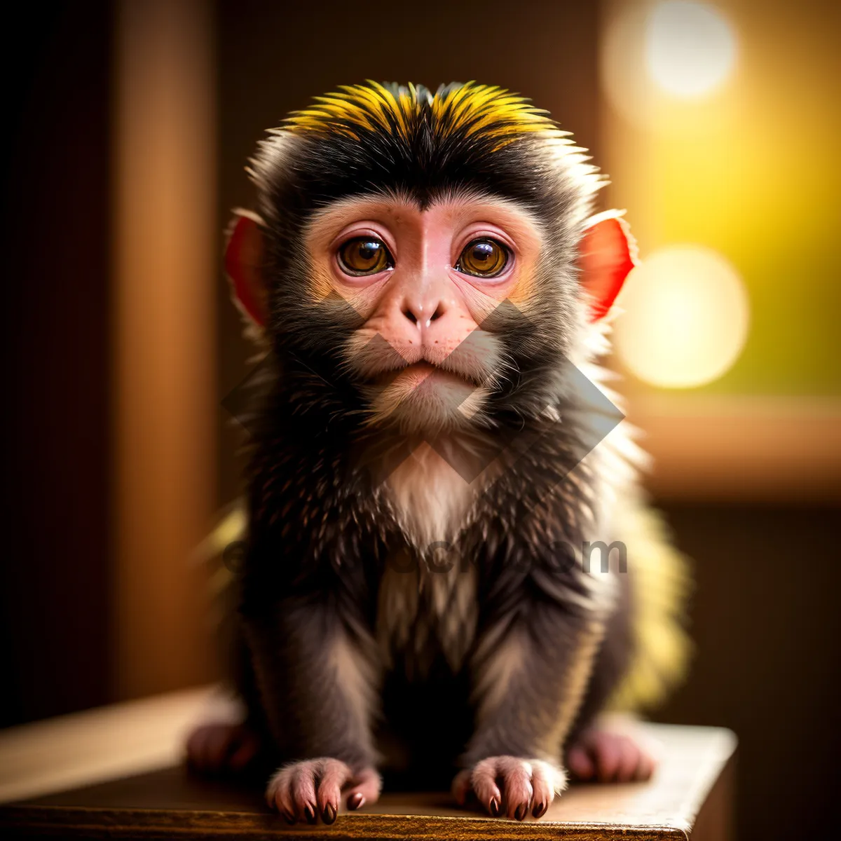 Picture of Adorable Macaque Monkey in the Jungle