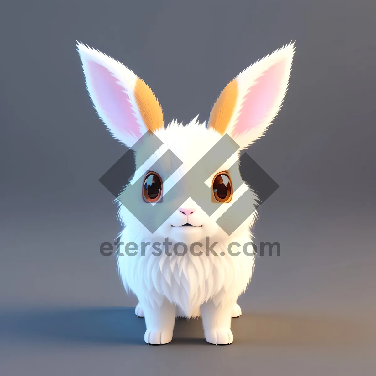 Picture of Fluffy Bunny Portrait in Studio Setting