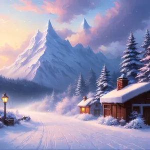 Winter Wonderland: Majestic Alpine Landscape with Ski Slope