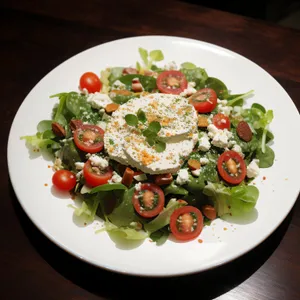 Gourmet vegetable salad with fresh ingredients and cheese