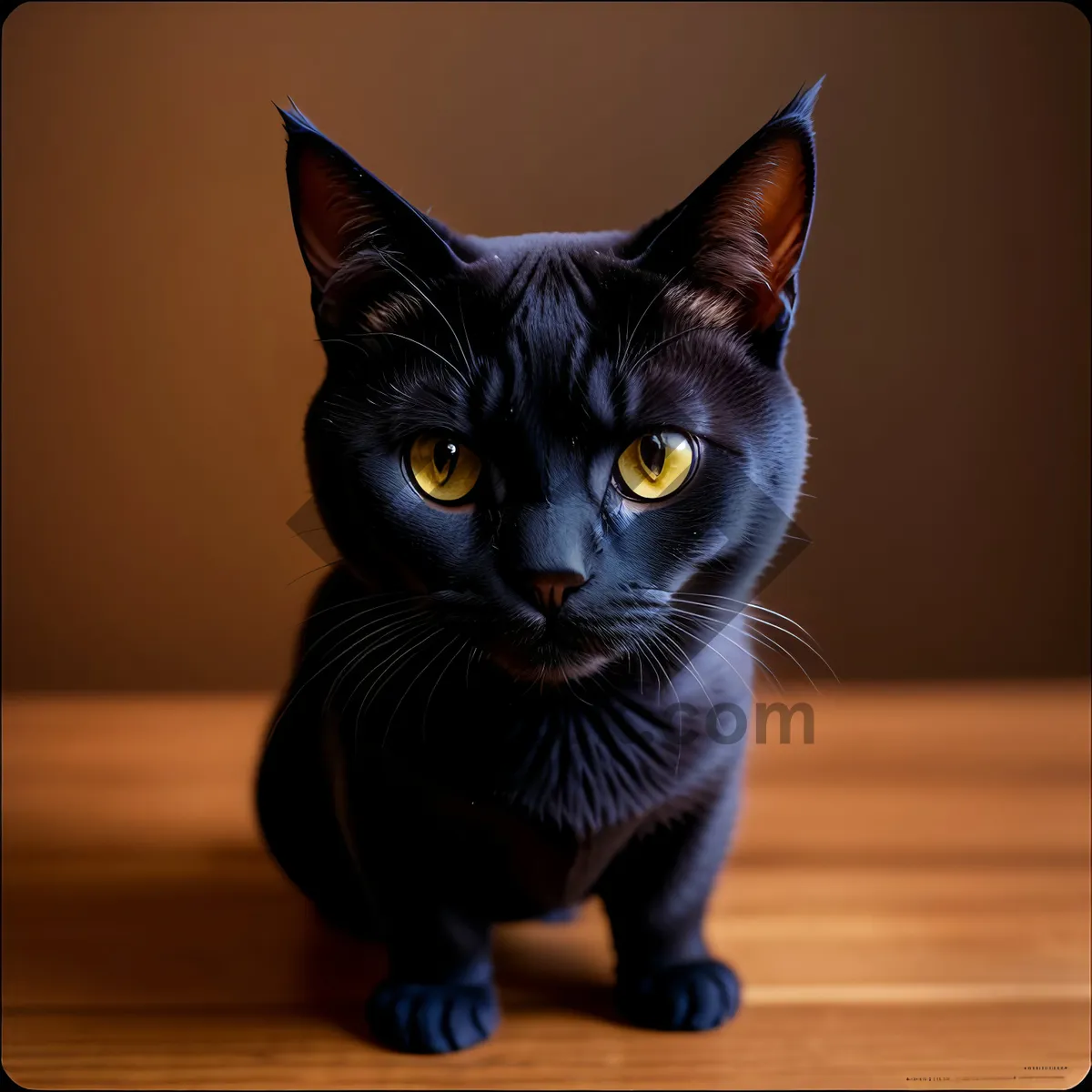 Picture of Curious Gray Kitty with Whiskers