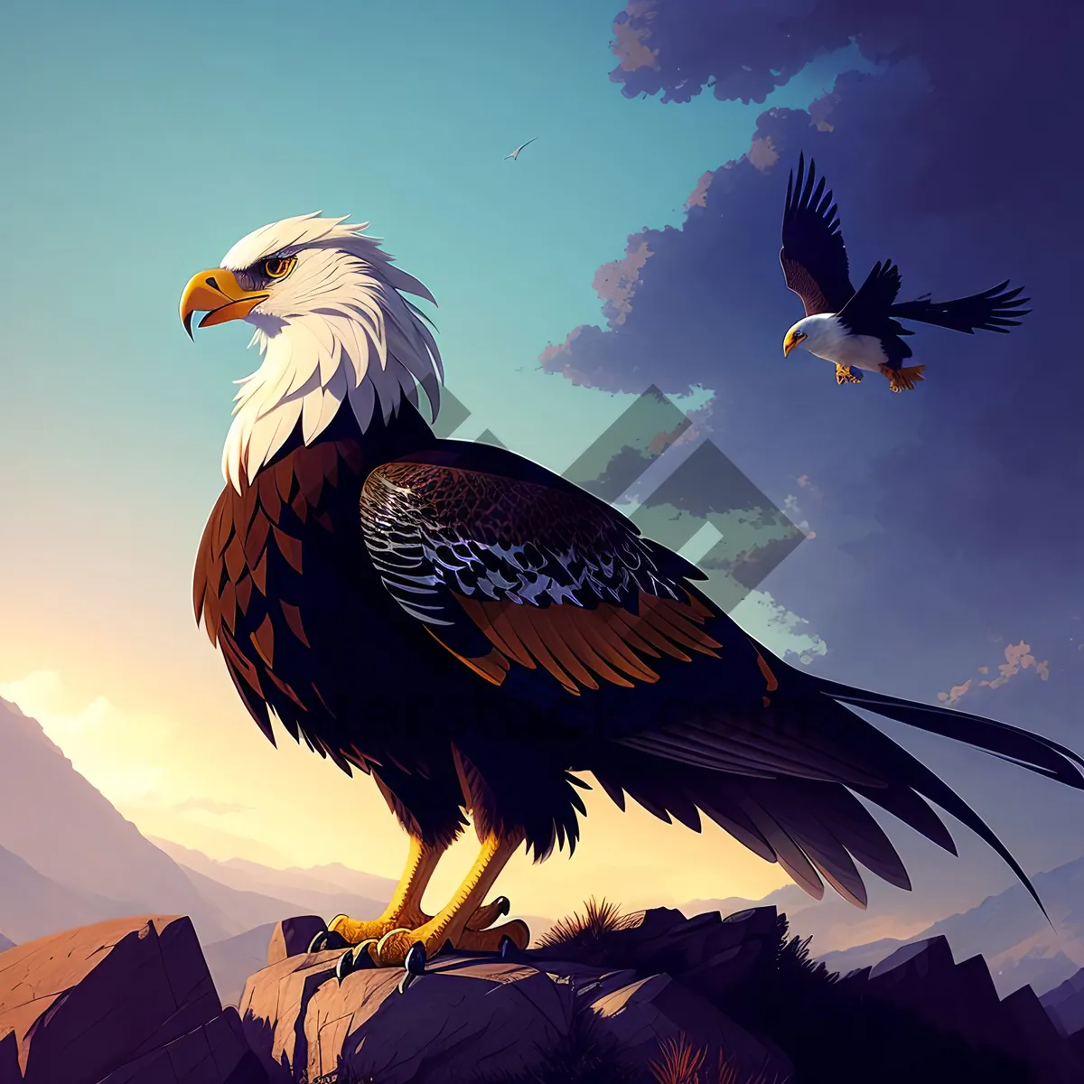 Picture of Majestic Bald Eagle Soaring Through Skies