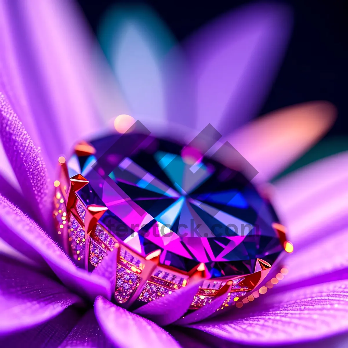 Picture of Colorful Lilac Gem: Vibrant Floral Fractal Art
